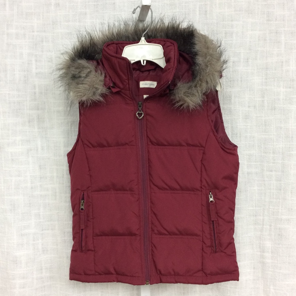 Maurice’s Small Down Burgundy Hooded Vest